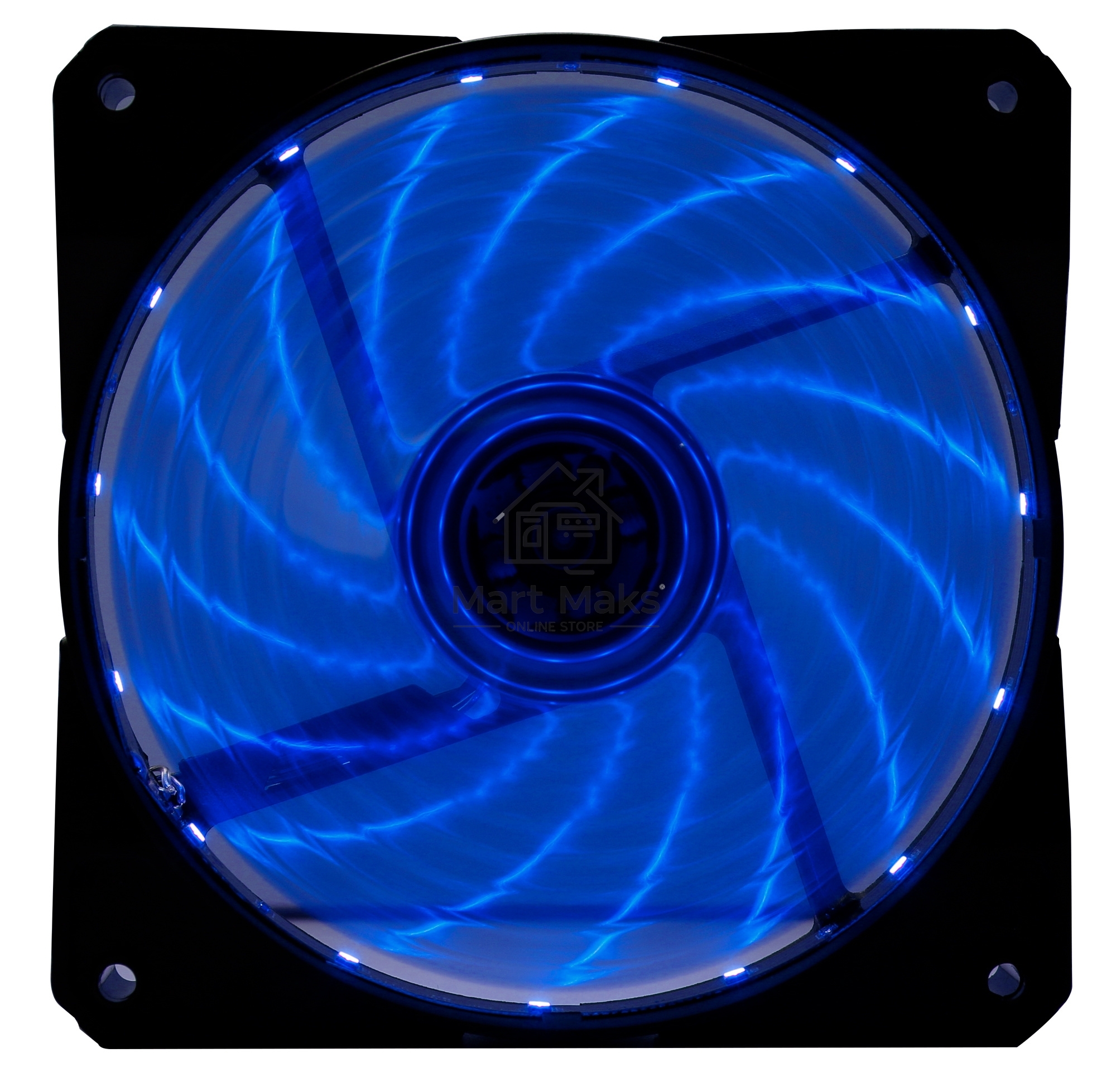 Вентилятор для корпуса Digma DFAN-LED-BLUE черный, 120 мм, 1200 об/мин, 23 дБ, 4 pin