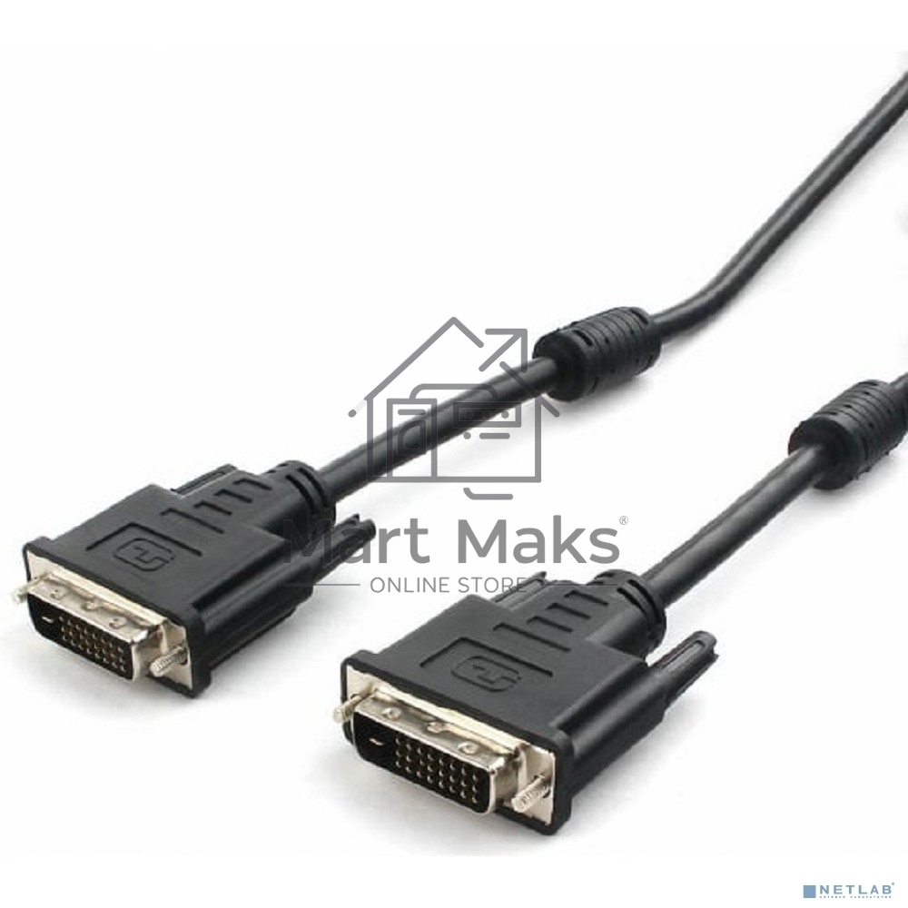 Кабель DVI-D dual link Cablexpert CC-DVI2L-BK-10M, 25M/25M, 10м, черный, экран, феррит.кольца, пакет