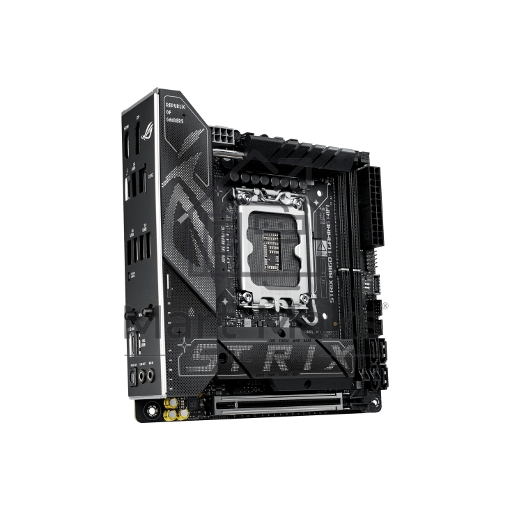 Материнская плата ASUS ROG STRIX B860-I GAMING WIFI, LGA1851, Intel B860, 2xDDR5, 4xSATA, 2xM.2, 1xPCIe 5.0 x16, 1xDP, 1xHDMI, 1xThunderbolt 4, 1x2.5Gb LAN, Wi-Fi 7, 2xUSB 2.0, 3xUSB 3.2 Gen 1, 1xUSB 3.2 Gen 2, 1xUSB 3.2 Gen 2x2, 1xUSB-C, 1xS/PDIF, 2x3.5 