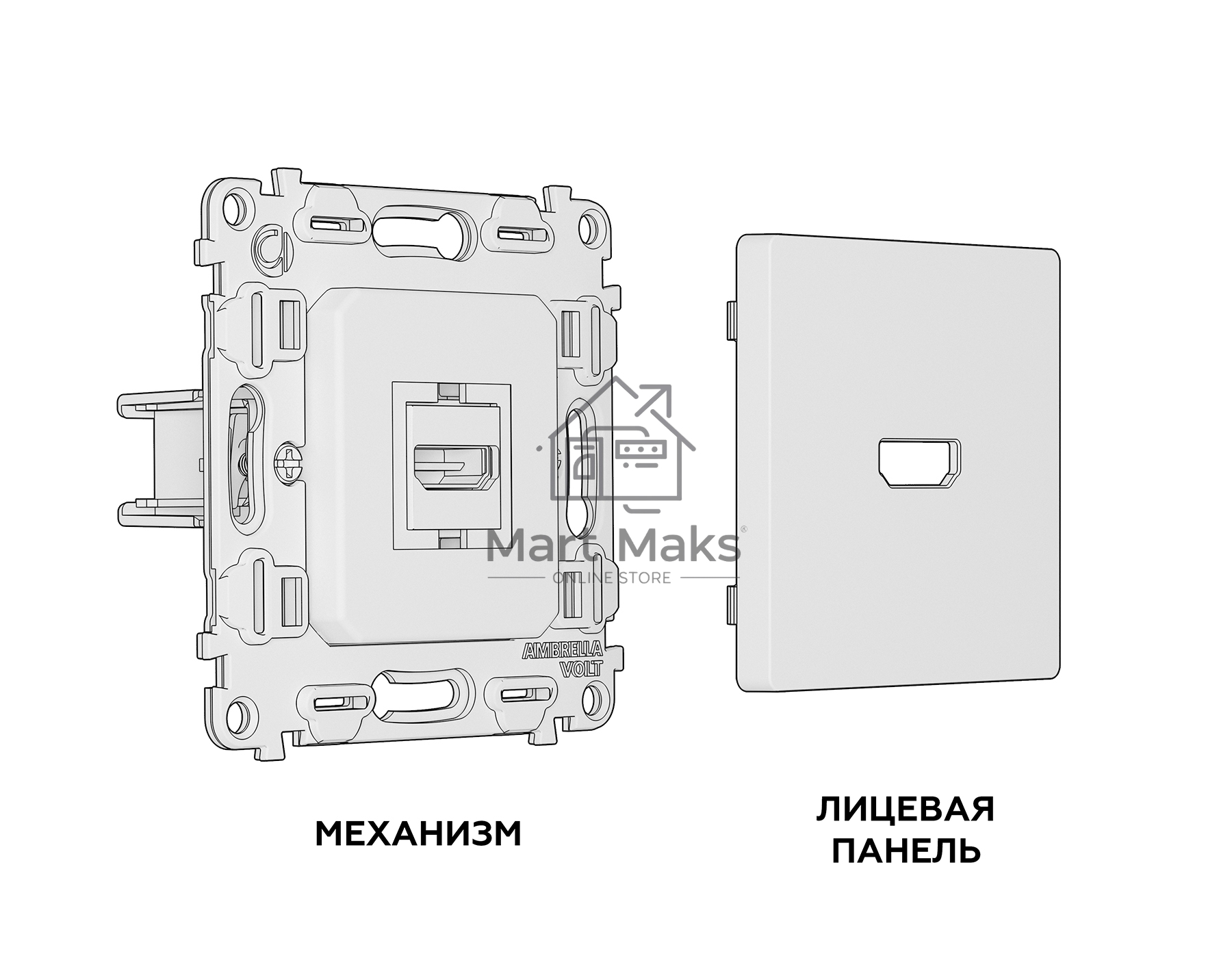 Комплект механизма розетки HDMI 2.0 ALFA Бежевый матовый 40V/500mA 2.0GHz 5-18Gbit/s QUANT (AP3340, VM222) MA334010