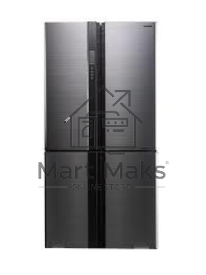 Холодильник Sharp SJ-EX98FSL серебристый трехкамерный 394/211л морозилка снизу Side by Side