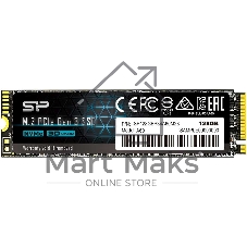Накопитель SSD Silicon Power P34A60, 128Gb, PCIe 3.0 x4, M.2 2280, NVMe, R/W 2200/1600