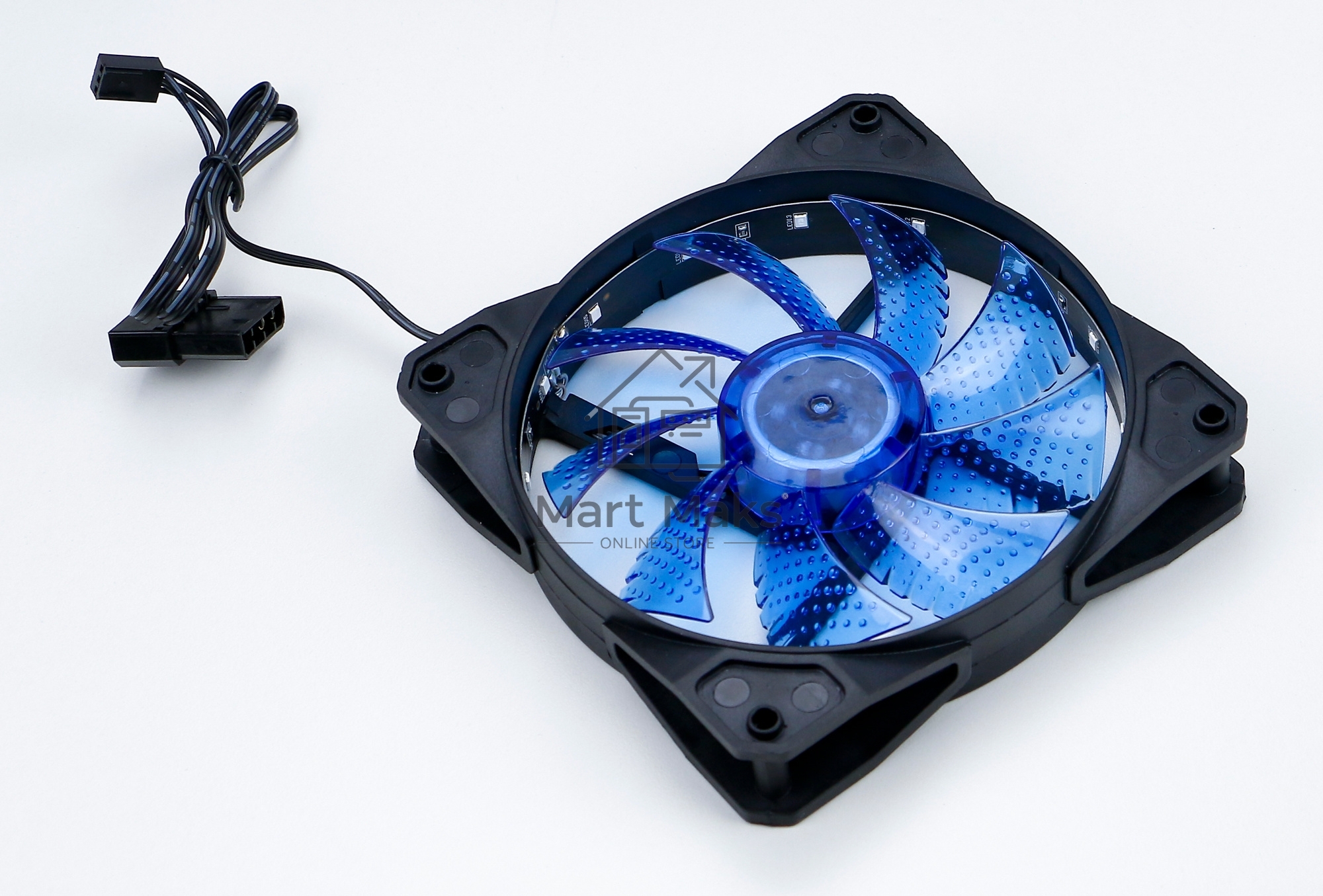 Вентилятор для корпуса Digma DFAN-LED-BLUE черный, 120 мм, 1200 об/мин, 23 дБ, 4 pin