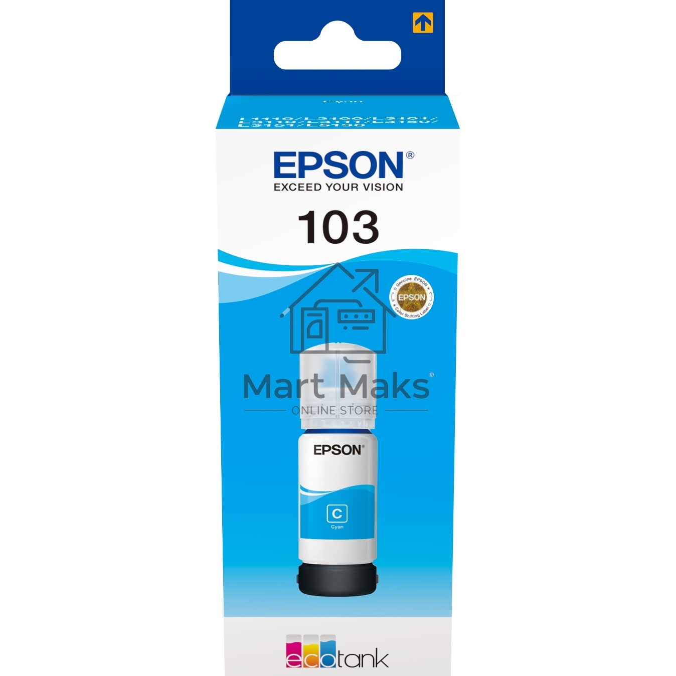 Чернила Epson 103C C13T00S24A голубой (65 мл) для Epson L3100/3110/3150
