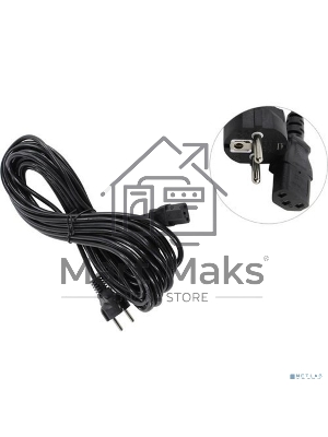 Кабель питания ExeGate Power PC-10P (Евровилка Schuko->С13) VDE-250V-3*0.75-CU, 10A, черный, 10м