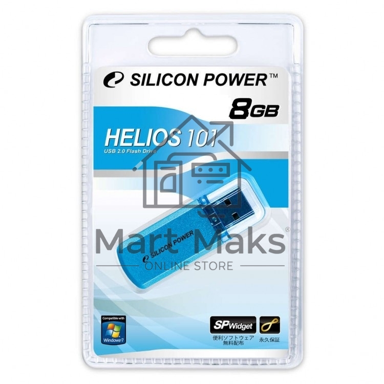 Флешка USB R/W Silicon Power R/W 8Gb Helios 101 SP008GBUF2101V1B USB2.0 синий