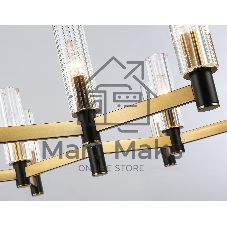 Люстра Ambrella light LH55513/9 BK/BS/CL черный/латунь/прозрачный E14*9 max 40W D760*760