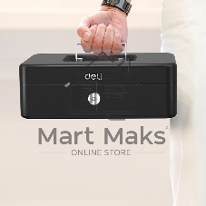 Сейф для денег Deli ET505 85х 250х 180 мм, ключевой, черный
