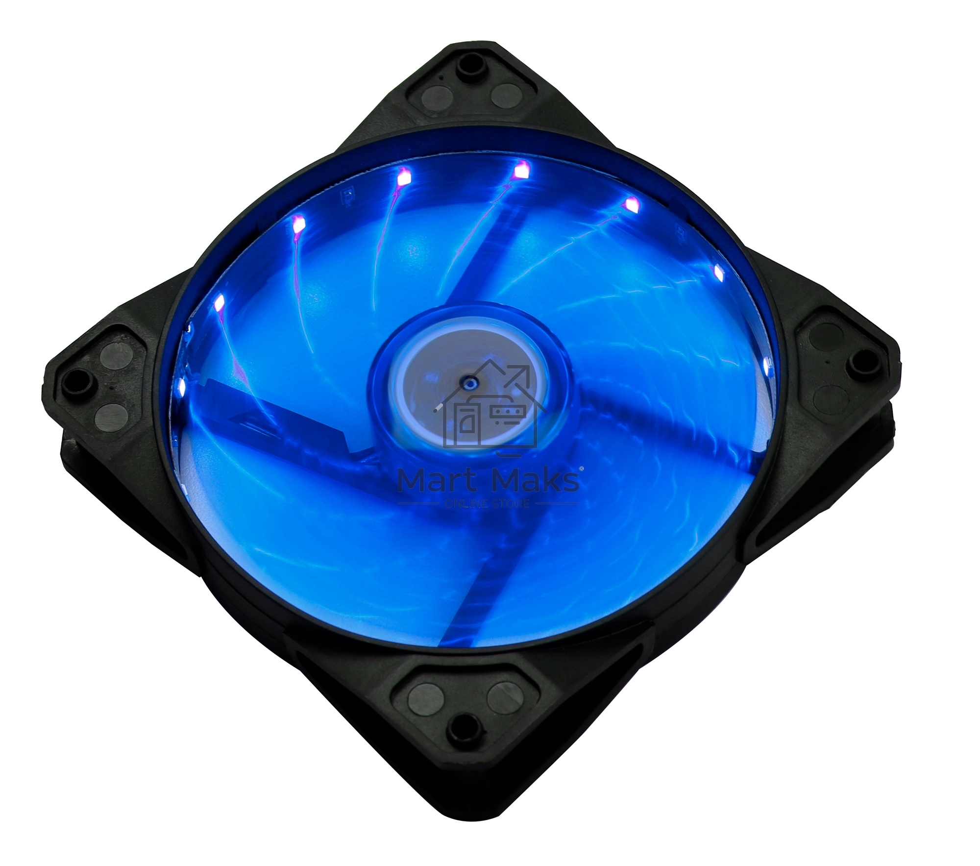 Вентилятор для корпуса Digma DFAN-LED-BLUE черный, 120 мм, 1200 об/мин, 23 дБ, 4 pin