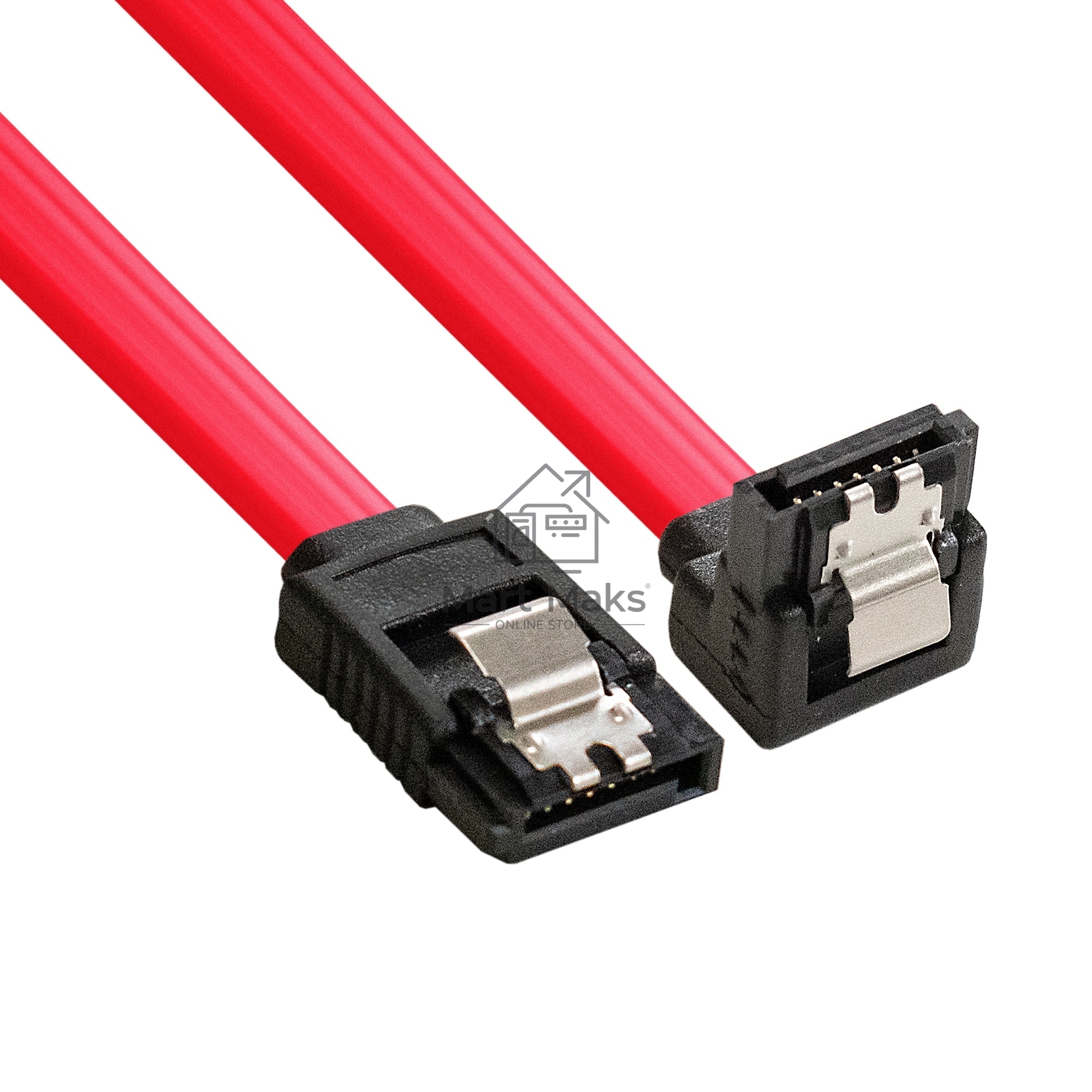 Кабель SATA ExeGate EX-CC-SATA-DATA90-0.5L (7pin/7pin, угловой разъем, металлические защелки, 0,5м)