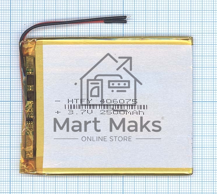 Аккумулятор Li-Pol (батарея) 4*60*75мм 2pin 3.7V/2500mAh