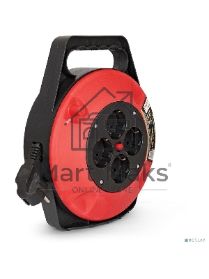 Удлинитель на катушке ExeGate EX286337RUS Master ECS-1-1.5B (4 евророзетки с заземлением, 10м, защита от детей, защита от перегрузки, 3х1,5мм2, 15А/3.3кВт)