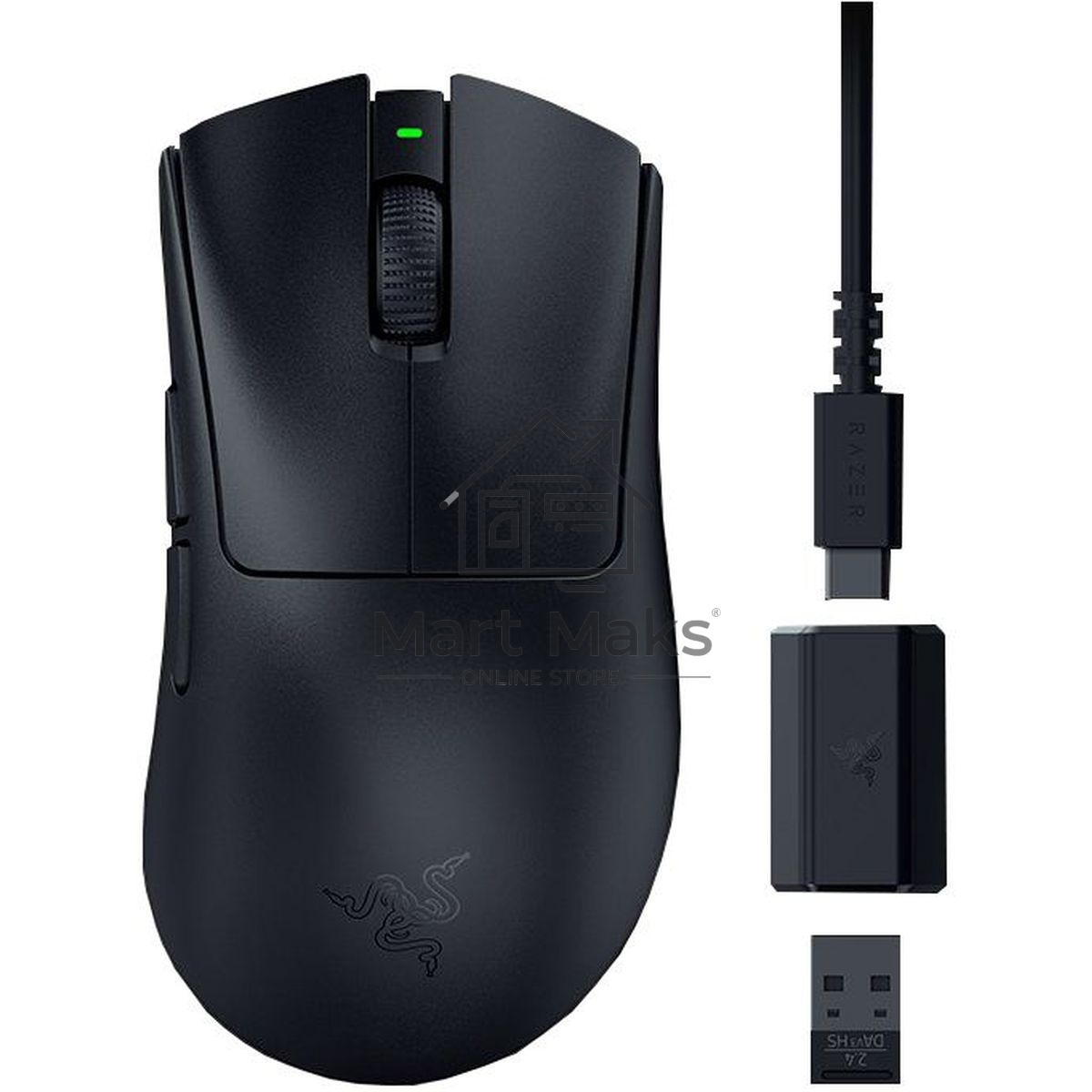 Мышь беспроводная/проводная Razer DeathAdder V3 HyperSpeed черный, 6400 dpi, радиоканал, USB, кнопки - 6