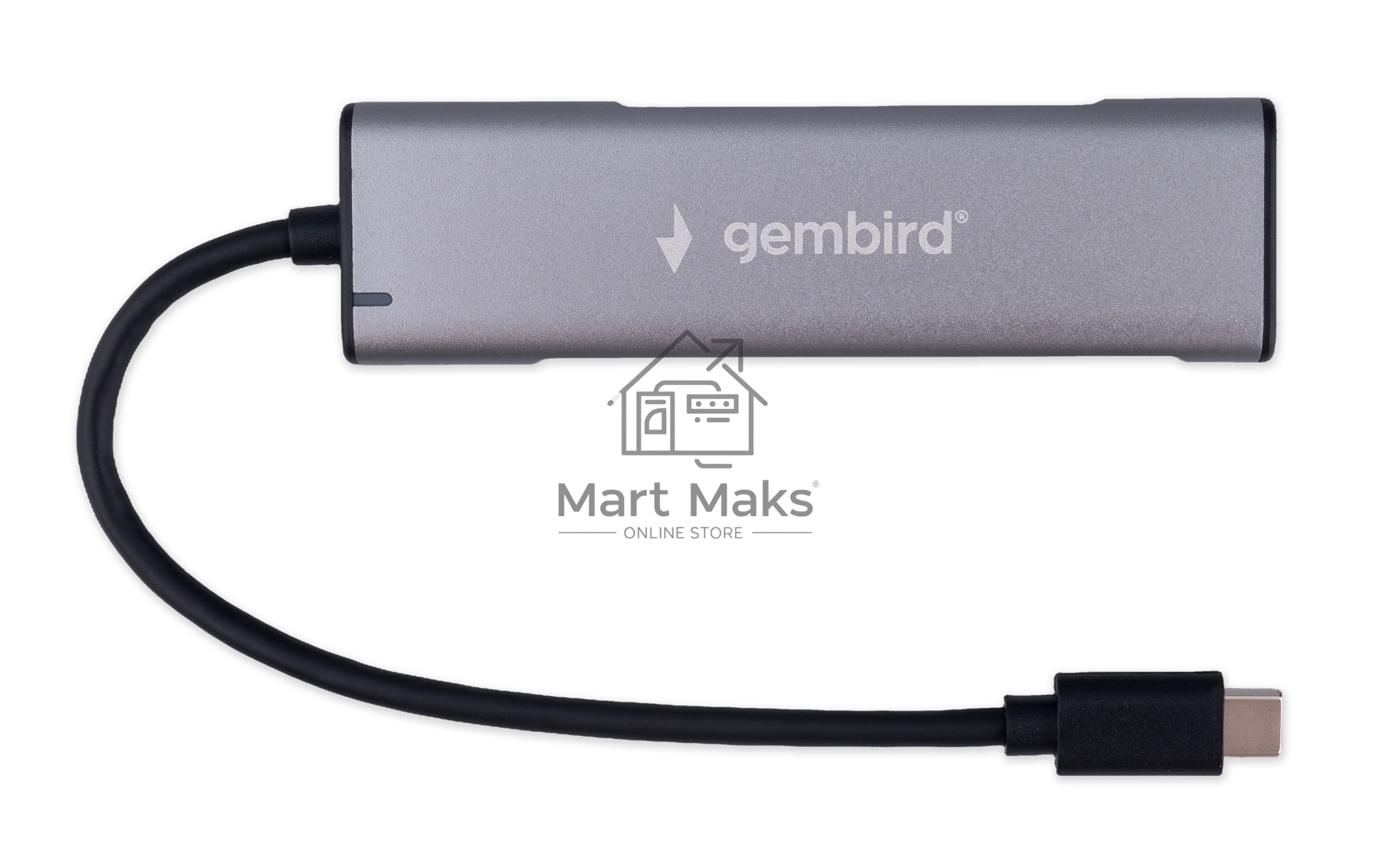 Разветвитель USB3.1 Gembird UHB-U3P7-02, 7хUSB, с доп.питанием (порт Type-C), OTG, кабель Type-C 19см, алюминий, коробка