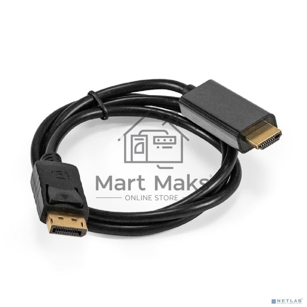 Кабель DisplayPort-HDMI ExeGate EX-CC-DP-HDMI-1.0 (20M/19M, 1,0м, экран)