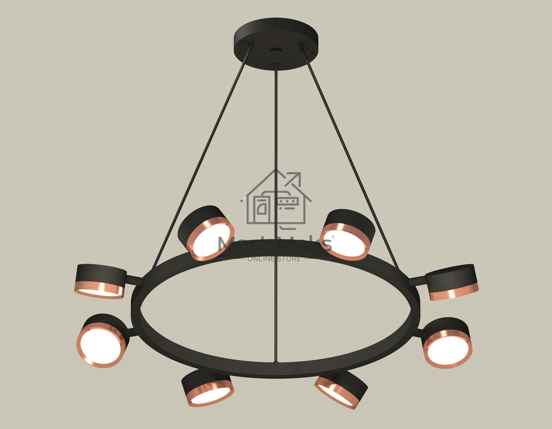 Светильник Ambrella light XB9198153/8 SBK/PPG черный песок/золото розовое полированное GX53 (C9198, N8126)