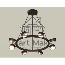 Светильник Ambrella light XB9198153/8 SBK/PPG черный песок/золото розовое полированное GX53 (C9198, N8126)