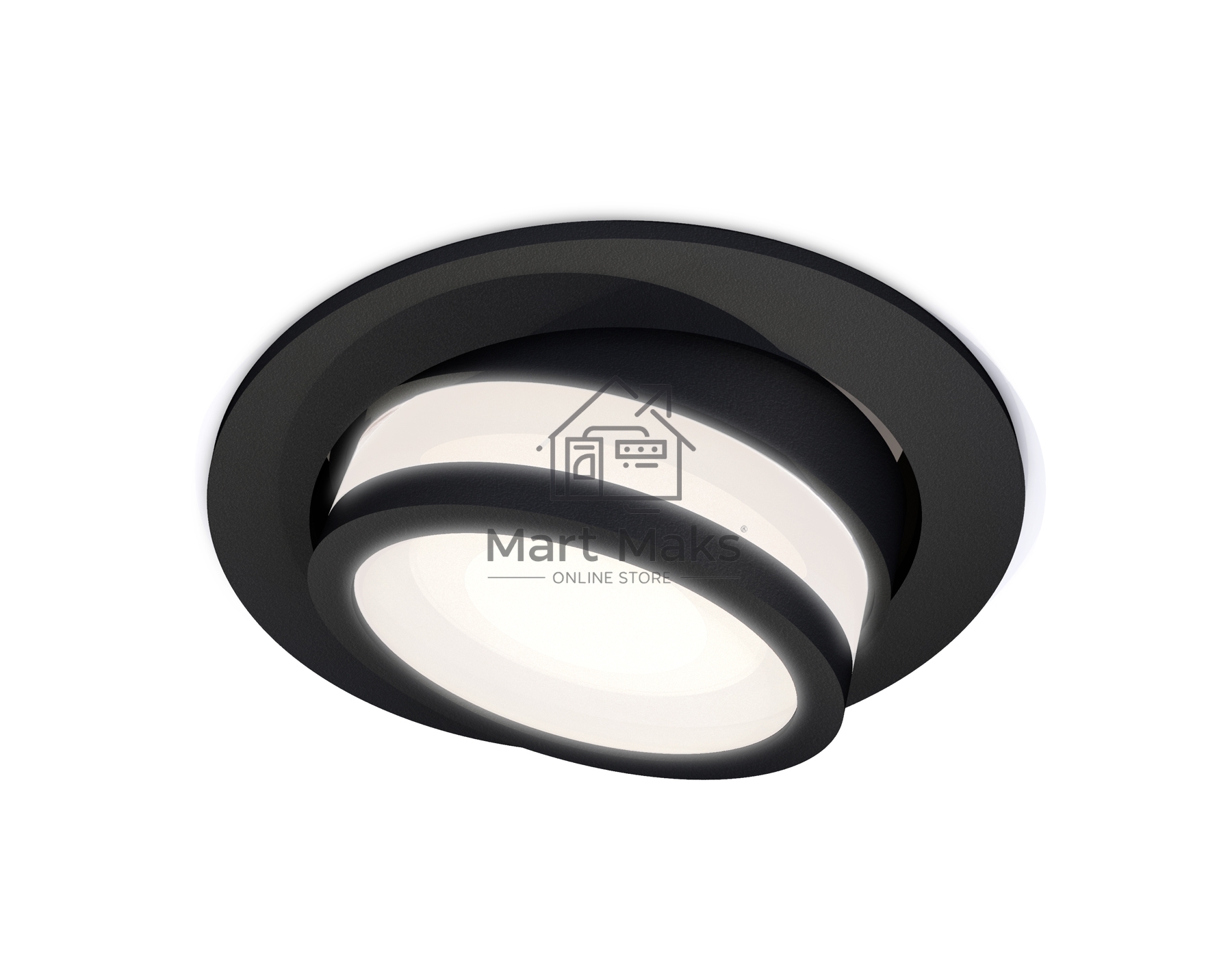 Комплект встраиваемого поворотного светильника Ambrella light XC7652081 SBK/FR черный песок/белый матовый MR16 GU5.3 (C7652, N7121)