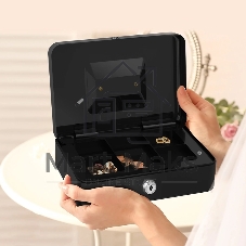 Сейф для денег Deli ET505 85х 250х 180 мм, ключевой, черный