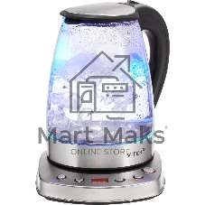 Чайник электрический Vitek VT-WK1075 1.7л. 1800Вт серебристый/черный корпус: металл/пластик