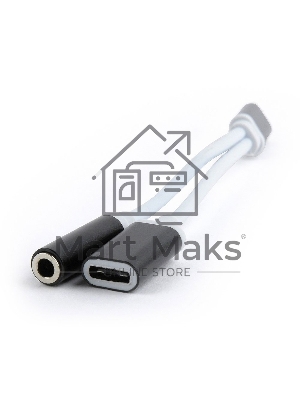 Переходник Cablexpert USB Type-C/Jack3.5 F+ Type-C F, черный, пакет (CCA-UC3.5F-02)