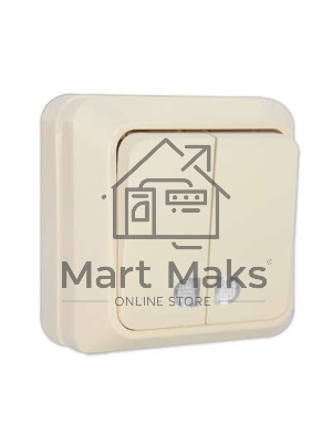 Выключатель 2-кл. ОП Олимп 10А IP20 с индик. беж. Universal Б-О0123