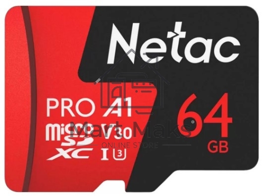 Флеш карта MicroSD card Netac P500 Extreme Pro 64GB, retail version w/SD adapter