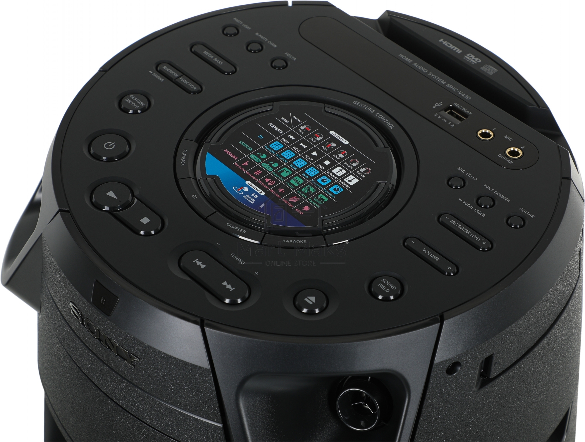 Минисистема Sony MHC-V43D черный/CD/CDRW/DVD/DVDRW/FM/USB/BT