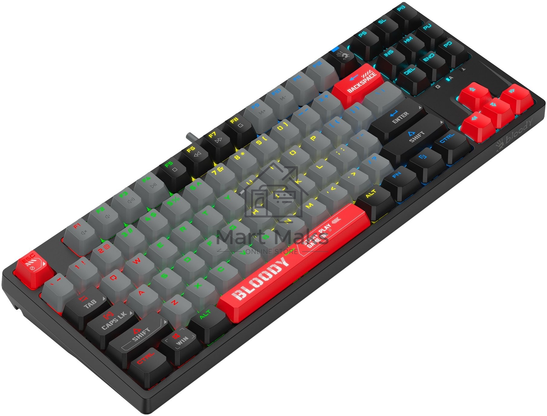 Клавиатура A4Tech Bloody S87 Energy проводная USB черный/красный