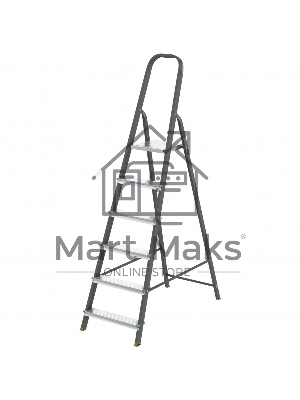 Стремянка, 6 ступеней, стальной профиль, алюминиевые ступени, Россия Сибртех 97956