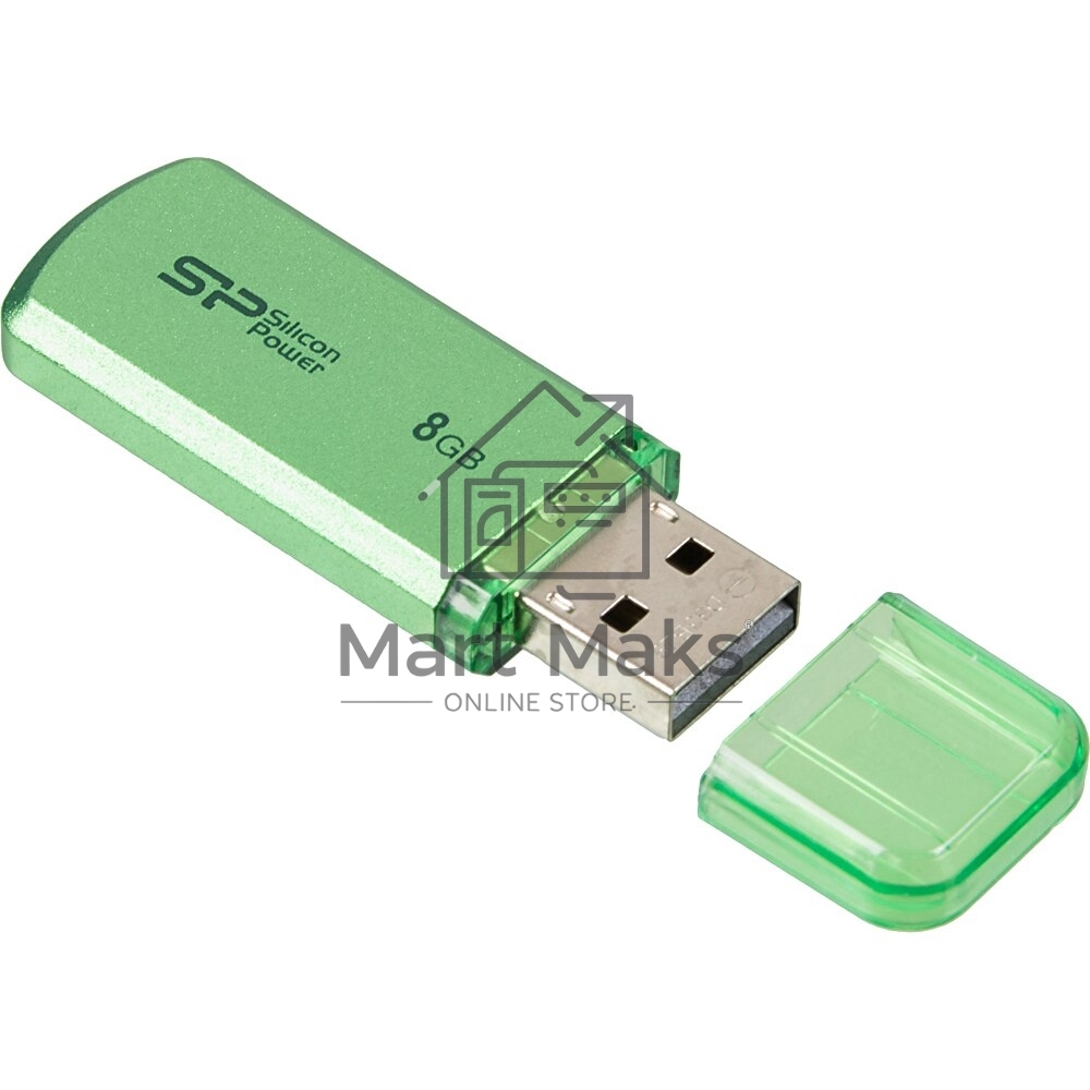 Флешка USB R/W Silicon Power R/W 8Gb Helios 101 SP008GBUF2101V1N USB2.0 зеленый