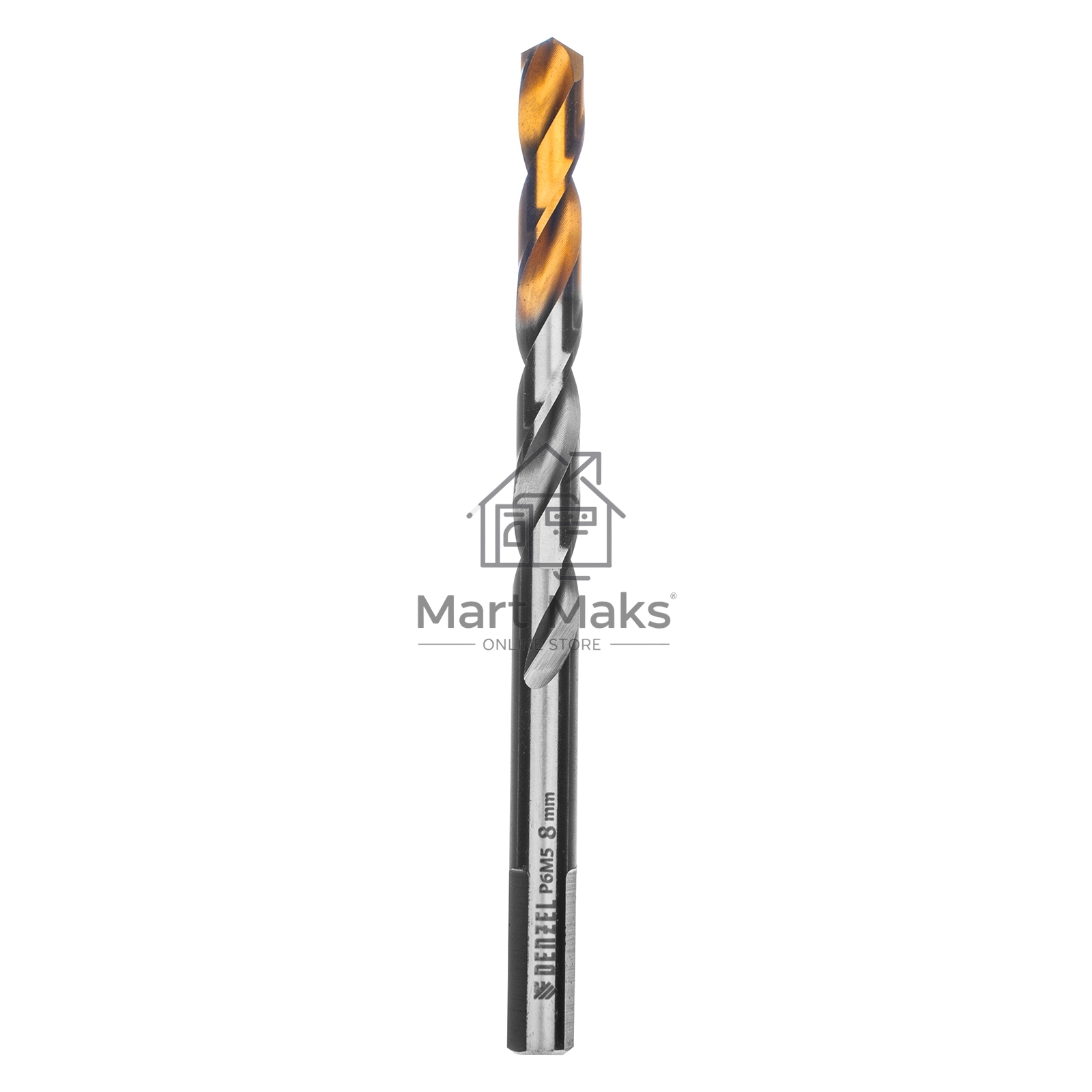 Сверло спиральное по металлу 8 x 117мм, Р6М5, Golden Tip Denzel