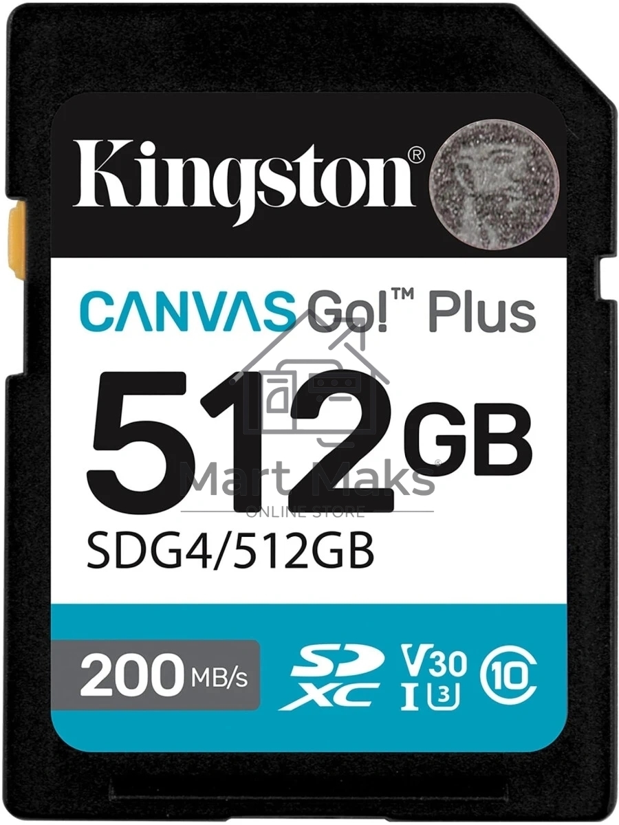 Флеш карта SDXC 512GB Kingston SDG4/512GB Canvas Go! Plus w/o adapter