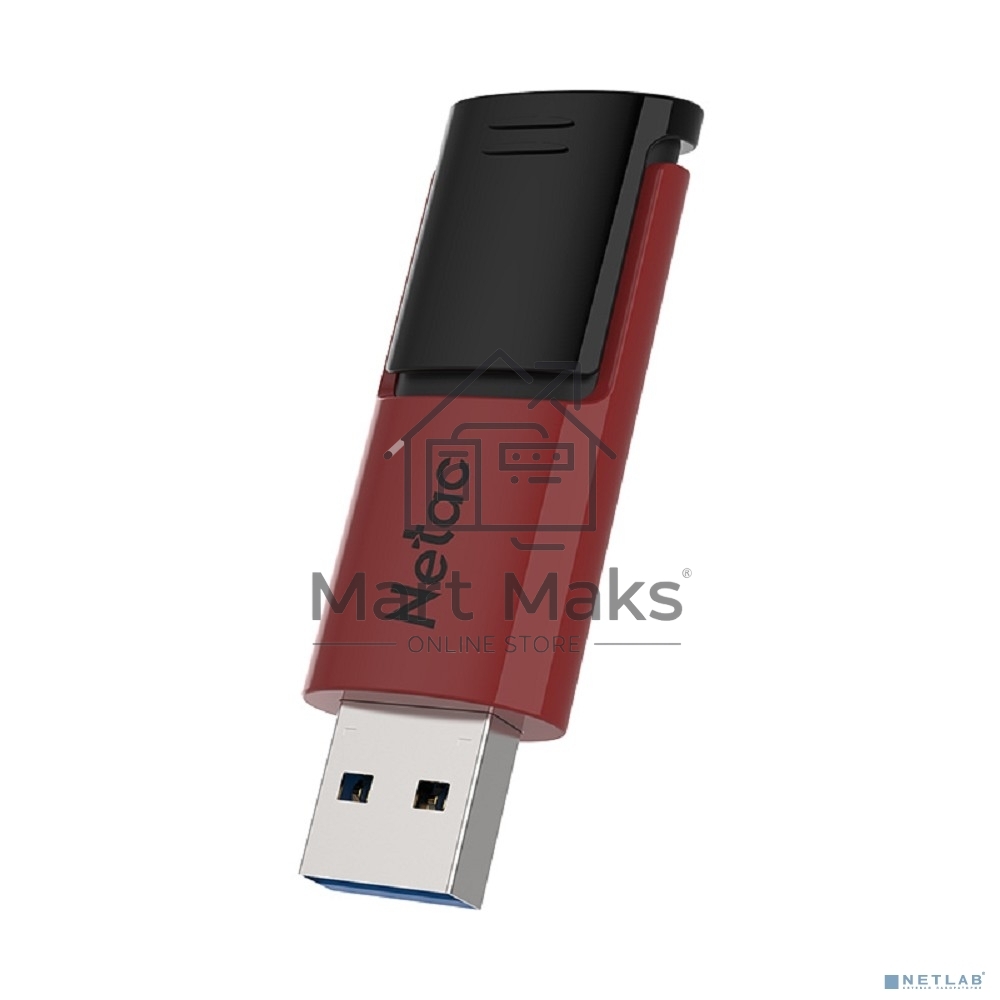 Флешка USB Netac U182 (NT03U182N-064G-32RE), 64Gb, USB 3.0, R/W 70/30, красный/черный