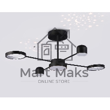 Потолочный светодиодный светильник Ambrella light FL51632/4+1 BK/GD черный/золото 3000K-6400K 48W 910*745*300 (ПДУ ИК)