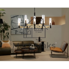Люстра Ambrella light LH55513/9 BK/BS/CL черный/латунь/прозрачный E14*9 max 40W D760*760