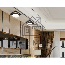 Светильник Ambrella light TN6710 BK черный IP44 GX53 max 15W 105*105*45