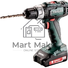 Дрель-шуруповерт Metabo BS 18 L BL Set, 18 В, 2 Ач, 65 Нм, щеточный
