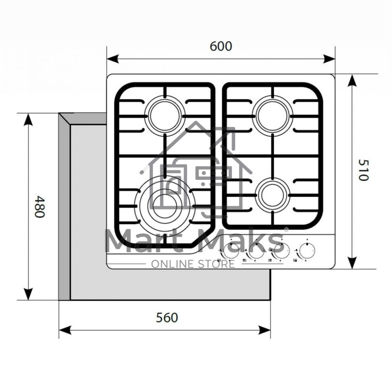 Панель варочная газовая LEX GVS 640 IX