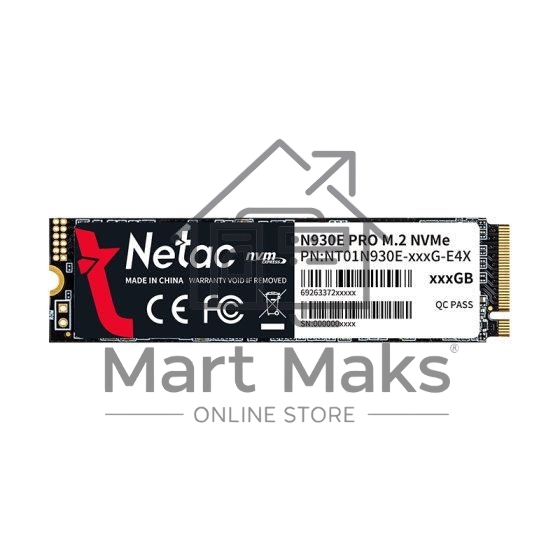 Накопитель SSD Netac N930E Pro, 128GB, PCIe 3.1 x4, M.2 2280, NVMe, R/W 970/650