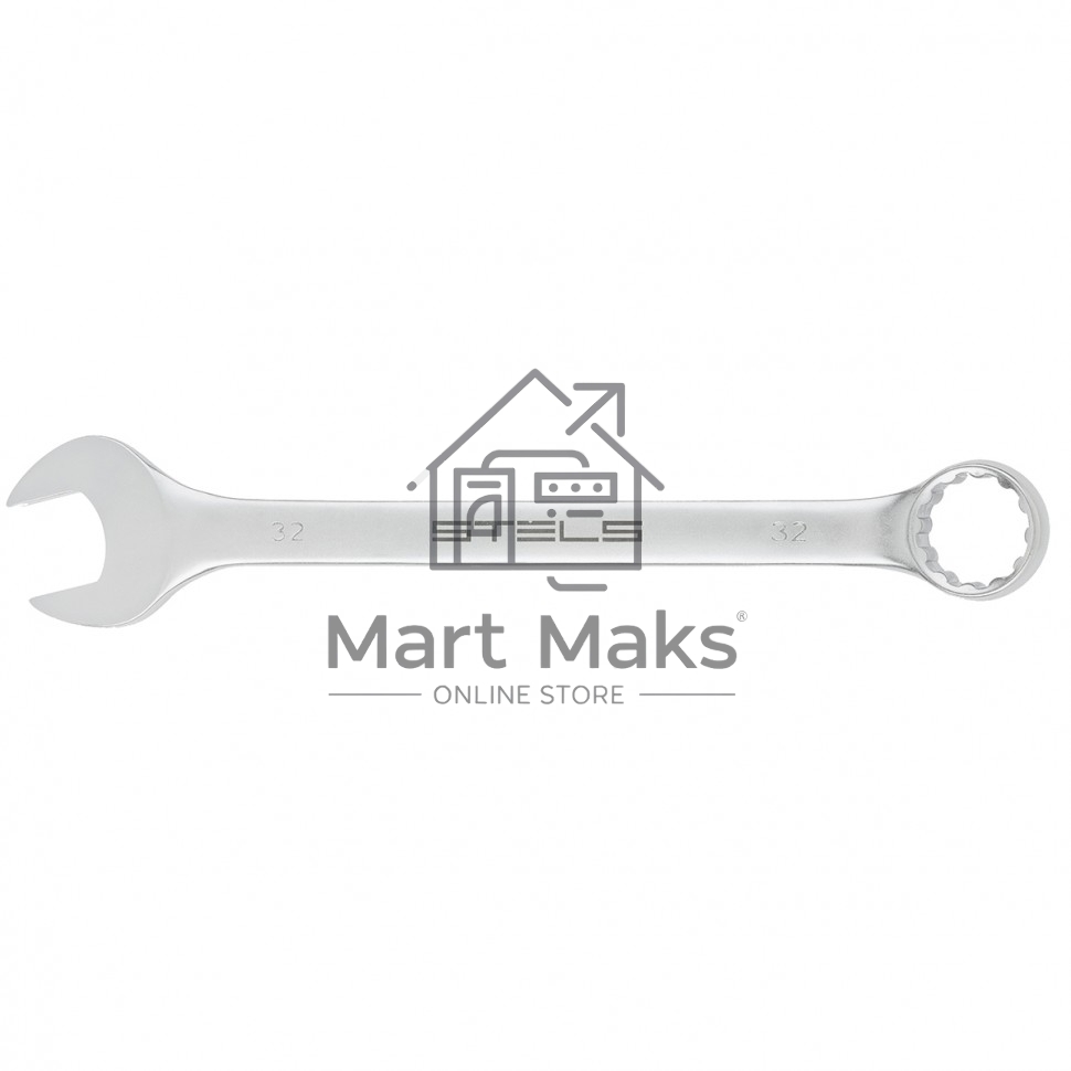 Ключ комбинированный, 32 мм, CrV, матовый хром Stels