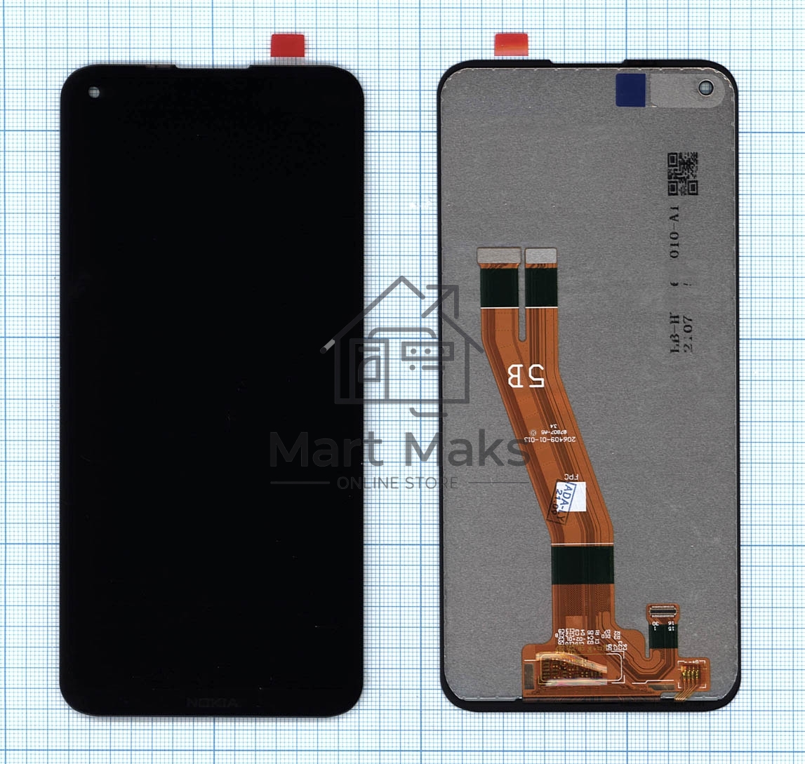 Дисплей для Nokia 3.4, черный