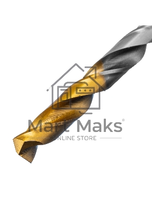 Сверло спиральное по металлу Denzel 8 x 117мм, Р6М5, Golden Tip