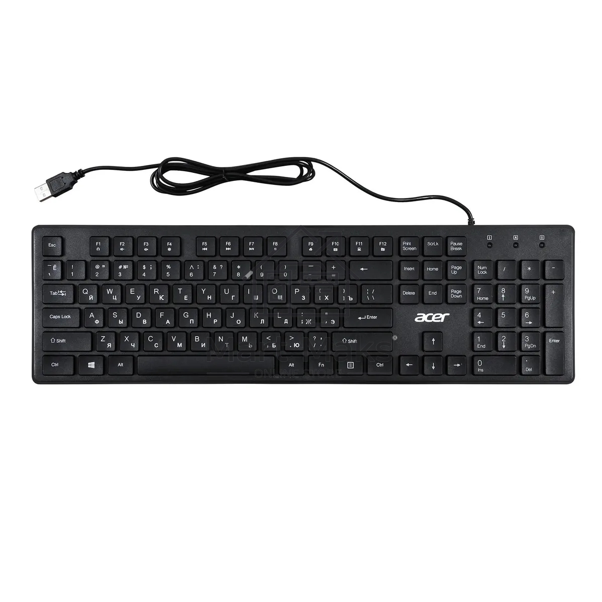 Клавиатура Acer OKW020 проводная, USB, черный