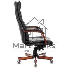 Кресло Бюрократ T-9927WALNUT/BLACK черный, кожа