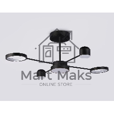 Потолочный светодиодный светильник Ambrella light FL51632/4+1 BK/GD черный/золото 3000K-6400K 48W 910*745*300 (ПДУ ИК)