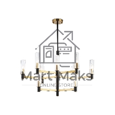 Люстра Ambrella light LH55515/12 BK/BS/CL черный/латунь/прозрачный E14*12 max 40W D860*905