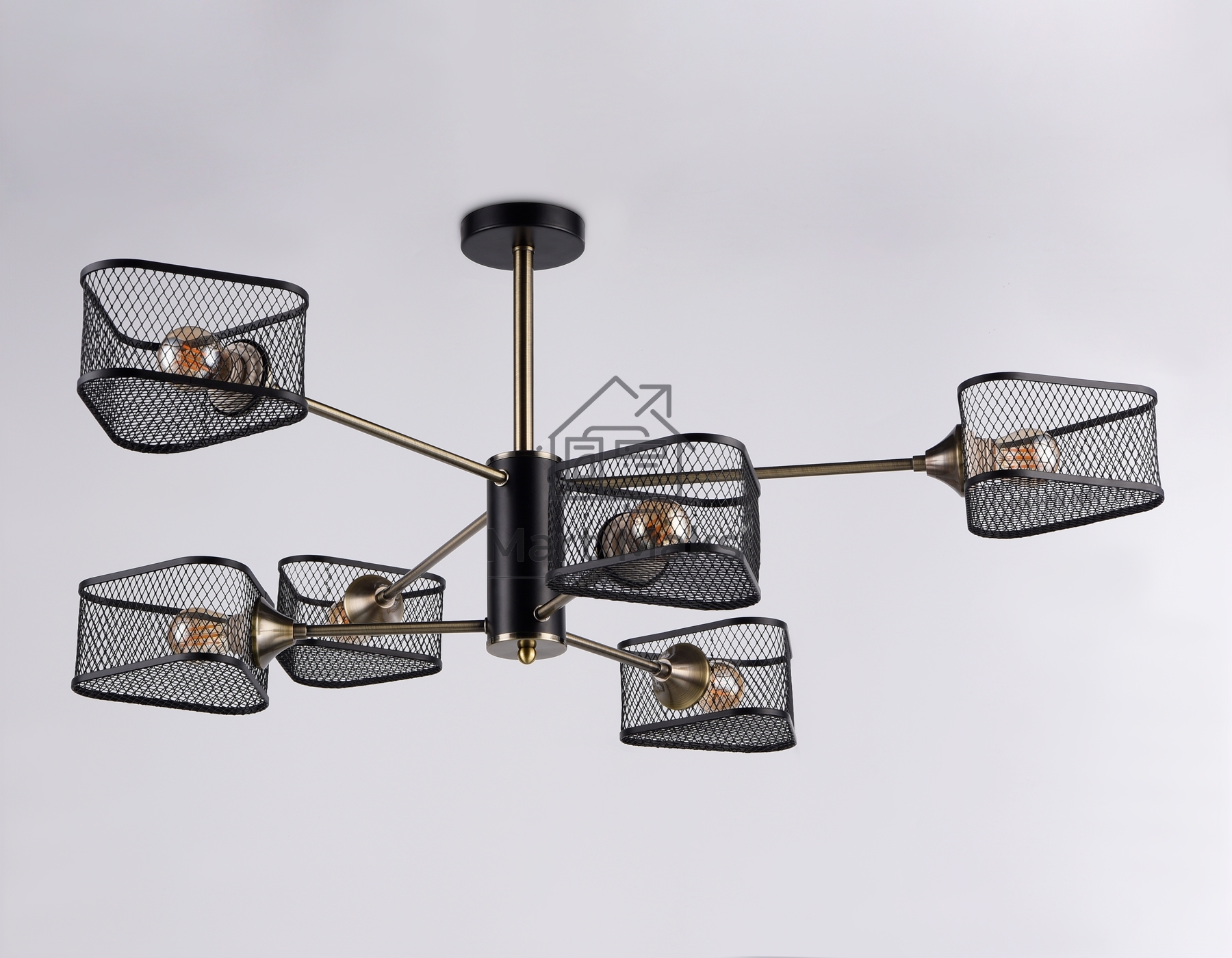 Светильник Ambrella light TR80172/6 SB/BK бронза/черный E27/6 max 40W D950*375