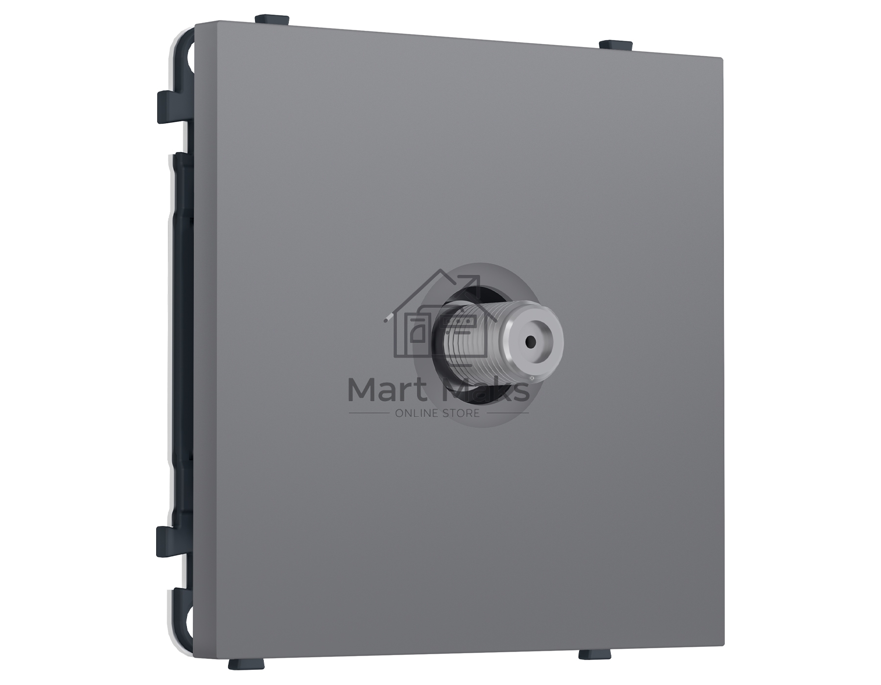Комплект механизма TV розетки SAT SIGMA Платиново-серый Мягкое касание 5-2400MHz 3.5dB QUANT PRO (SP8730, PR215)