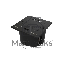 MultiDesk Лючок с розеткой 2К+З, 16А/250В, IP44 с монтажной коробкой для стены, фальшпола, стола Чёрный матовый, тип MDK21 | MDK21102MBA | SE